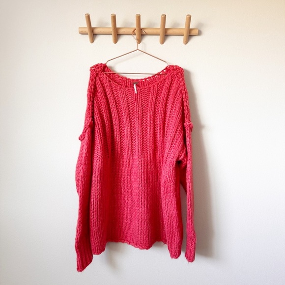 Free People Be There Coral Red Sweater - Picture 3 of 13